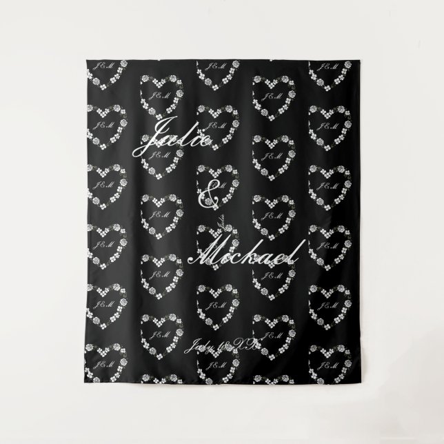 Tapete De Parede Photobooth mariage noir et blanc (Frente)