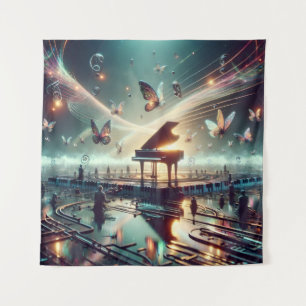 Tapete De Parede Piano em um Paisagem de Lago Surreal