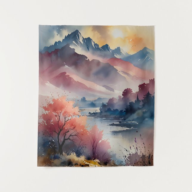 Tapete De Parede Picos de Pastel e águas calmas (Frente)