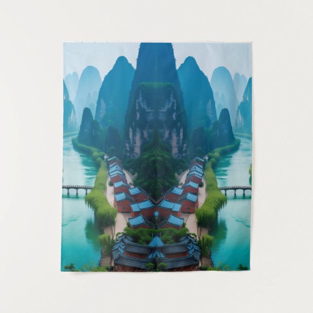 Tapete De Parede Picos Tranquilos e Águas Vencimentares - Paisagem  (Frente)