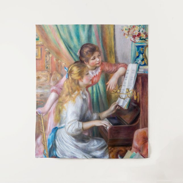 Tapete De Parede Pierre Auguste Renoir - Jovens Meninas no Piano (Frente)