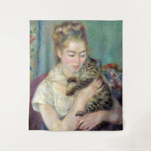 Tapete De Parede Pierre-Auguste Renoir - Mulher com gato