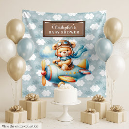 Tapete De Parede Piloto Ursinho de Pelúcia Festa Personalizada Pare