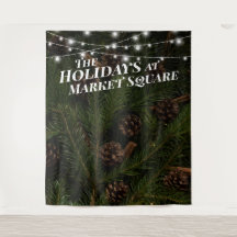 Pine Tree Branch Holiday Photo Backdrop
