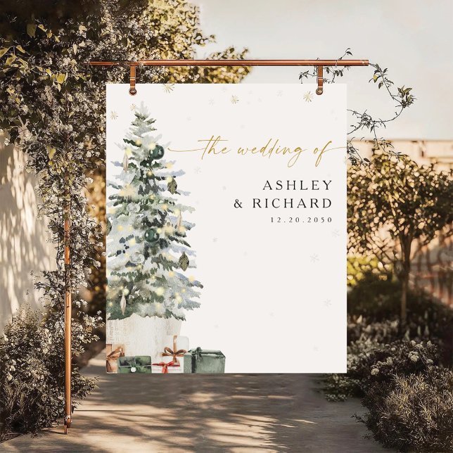 Tapete De Parede Pine Tree Casamento de Natal (Criador carregado)