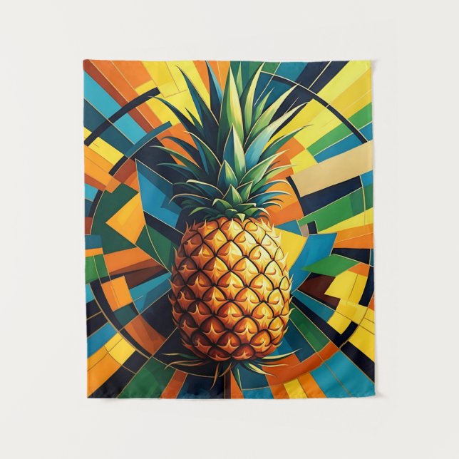 Tapete De Parede Pineapple Kaleidoscópio - Design Império do Abacat (Frente)