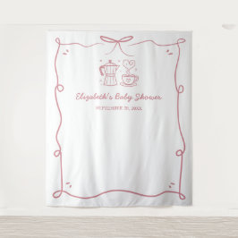 Tapete De Parede Pink Baby Is Brewing Coffee Baby Shower