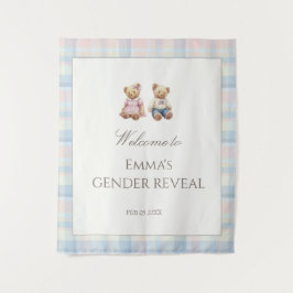 Tapete De Parede Pink Blue Teddy Bear Baby Shower