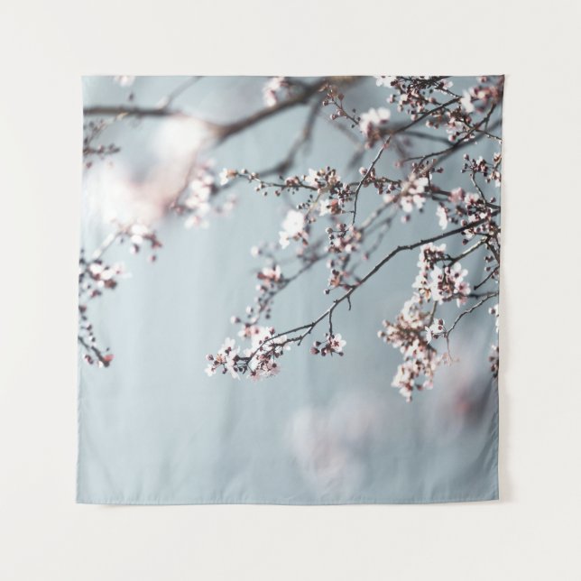 TAPETE DE PAREDE PINK CHERRY BLOSSOM EM FECHAR FOTOGRAFIA (Frente)