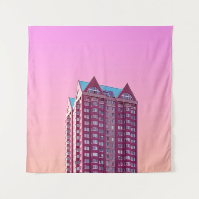 TAPETE DE PAREDE PINK HIGH RISE BUILDING (Frente)