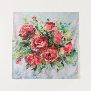 Tapete De Parede  pintura a óleo de abstrato de belos buquês fresco