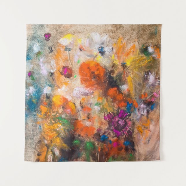 Tapete De Parede  pintura a óleo mostrando a bela floresta de outon (Frente)