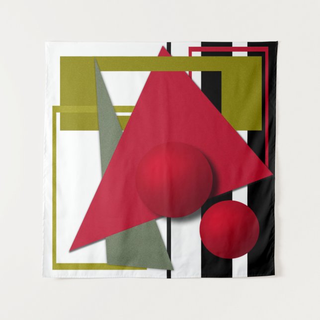 Tapete De Parede pintura abstrato, formas geométricas (Frente)