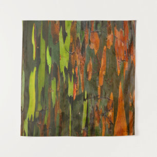 Tapete De Parede Pintura abstrato verde, laranja e preta