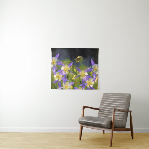 Tapete De Parede Pintura Columbina Azul do Colorado - Arte Original