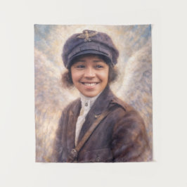 Tapete De Parede Pintura da Bessie Coleman com Asas