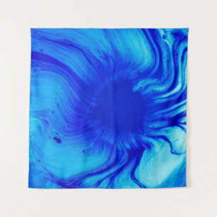 Tapete De Parede Pintura de abstrato azul e lacrimogêneo