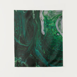 Tapete De Parede Pintura de abstrato branca e teal
