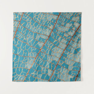 Tapete De Parede Pintura de abstrato branco e azul