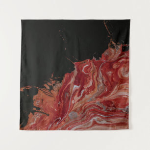 Tapete De Parede Pintura de abstrato branco e vermelho