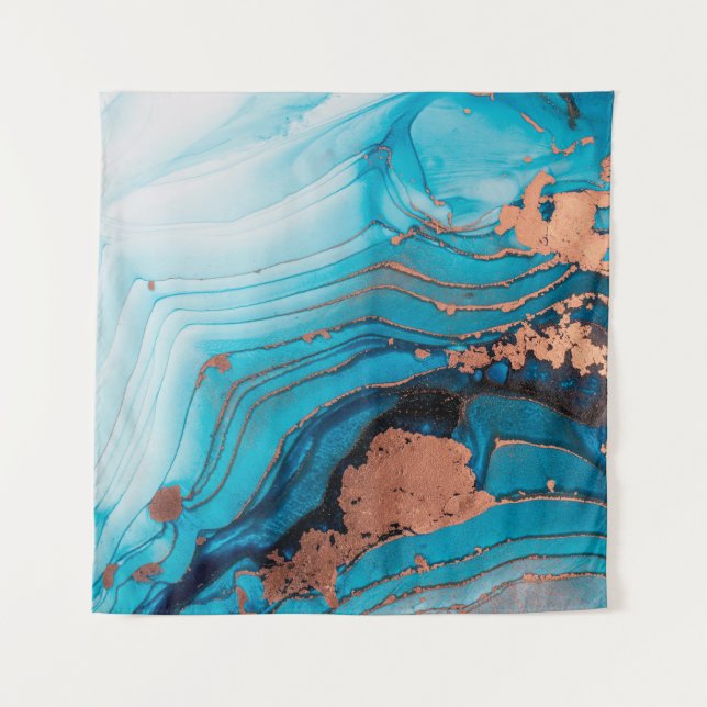 Tapete De Parede Pintura de abstrato fluido de luxo a tinta alcoóli (Frente)