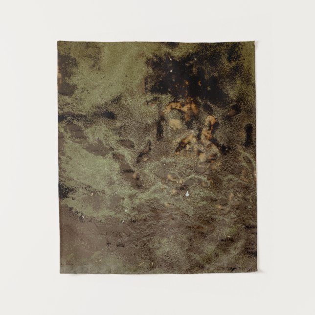 Tapete De Parede Pintura de abstrato preto e castanho (Frente)