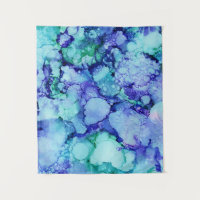 Pintura de abstrato púrpura e azul