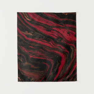 Tapete De Parede Pintura de abstrato vermelho e preto