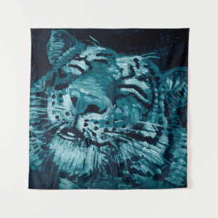 Tapete De Parede Pintura de arte Pintura fina Tigre de cor oleosa e