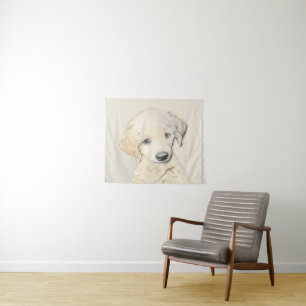 Tapete De Parede Pintura De Cãozinho Para Retriever ouro - Arte De