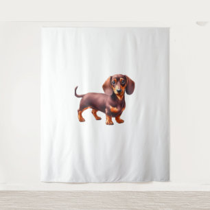 Tapete De Parede Pintura De Dachshund - Pintura De Aquarela De Cach