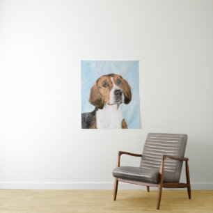 Tapete De Parede Pintura de English Foxhound - Arte Original de Cac