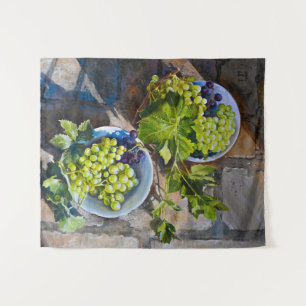 Tapete De Parede Pintura de Natureza-Morta de Uva Verde
