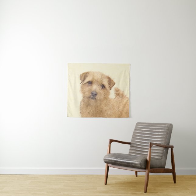 Tapete De Parede Pintura de Norfolk Terrier - Arte de Cachorro Orig (In Situ (Horizontal))