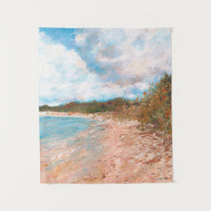 Tapete De Parede Pintura de Nuvens Puffy - Dia da Praia Sunny Blue