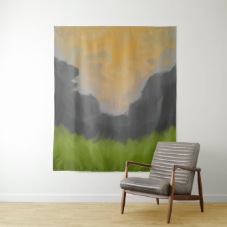 Tapete De Parede Pintura de Paisagem do Céu Dourado