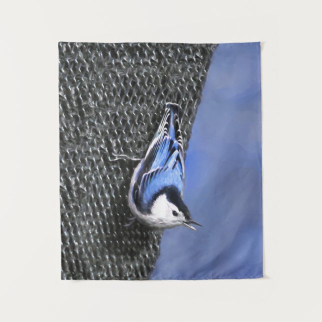 Tapete De Parede Pintura De Pássaros De Casca Branca (Frente)