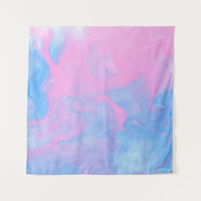 TAPETE DE PAREDE PINTURA DE TEAL E ABSTRATO BRANCO (Frente)