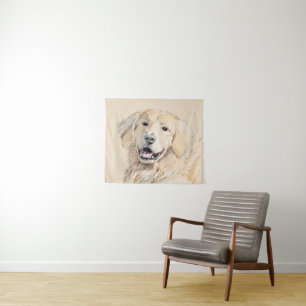 Tapete De Parede Pintura do ouro Retriever - Arte Cachorra Original