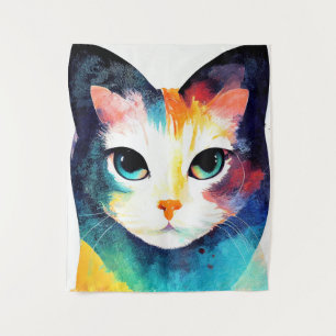 Tapete De Parede Pintura em Cor Animal de Natureza Selvagem de Gato