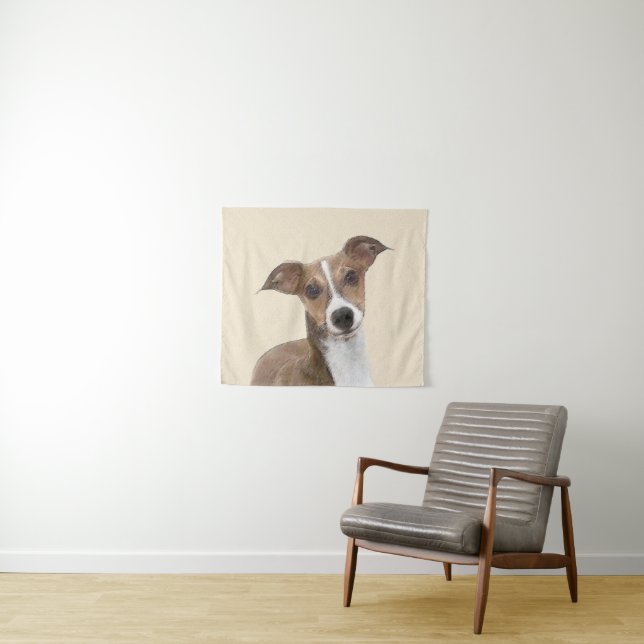 Tapete De Parede Pintura em Greyhound Italiano - Arte de Cachorro O (In Situ (Horizontal))
