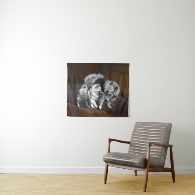 Tapete De Parede Pintura em tempo de reprodução de Keeshond - Arte  (In Situ (Horizontal))