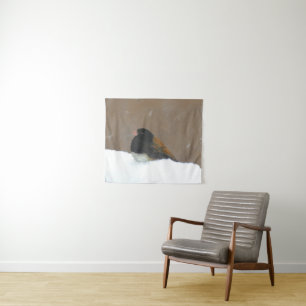 Tapete De Parede Pintura Junco De Olhos Escuros - Arte De Pássaro O