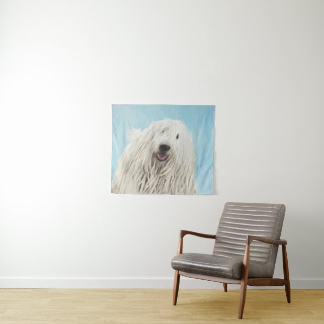 Tapete De Parede Pintura Komondor - Arte Cachorra Original (In Situ (Horizontal))