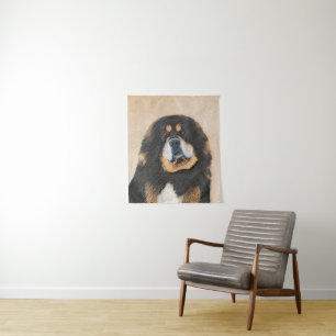 Tapete De Parede Pintura Mastiff Tibetana - Arte Canina Original