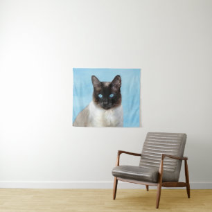 Tapete De Parede Pintura Original De Gato Siamês