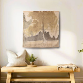 Tapete De Parede Pintura paisagística em árvores de safra, algodão 