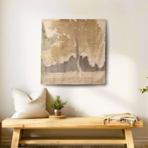 Tapete De Parede Pintura paisagística em árvores de safra, algodão 