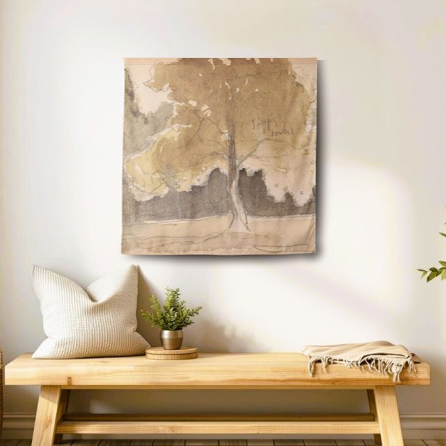 Tapete De Parede Pintura paisagística em árvores de safra, algodão  (Criador carregado)