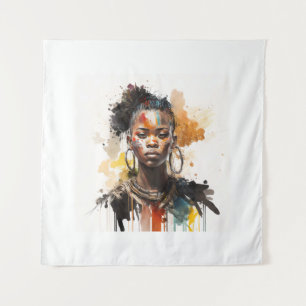 Tapete De Parede Pintura Por Aquarela, Lindas Mulheres Africanas